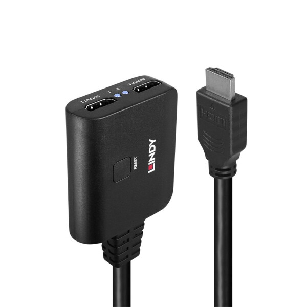 Lindy 38356, HDMI, 2x HDMI, 3840 x 2160 Pixel, Schwarz, Acrylnitril-Butadien-Styrol (ABS), 60 Hz