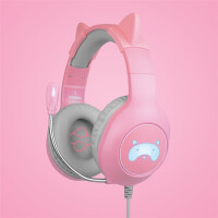Blade FR-TEC Tanooki, Kabelgebunden, Gaming, 290 g, Kopfhörer, Grau, Pink
