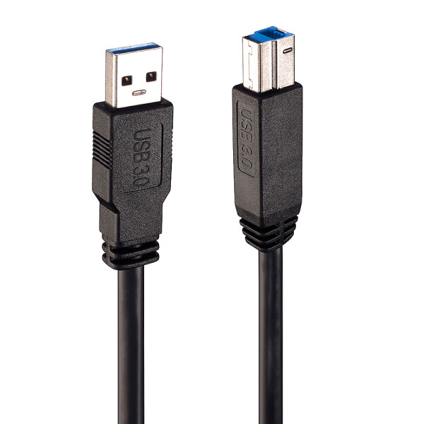 Lindy 43098, 10 m, USB A, USB B, USB 3.2 Gen 1 (3.1 Gen 1), 5 Gbit/s, Schwarz