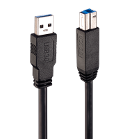Lindy 43098, 10 m, USB A, USB B, USB 3.2 Gen 1 (3.1 Gen 1), 5 Gbit/s, Schwarz