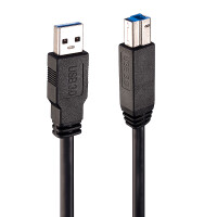 Lindy 43098, 10 m, USB A, USB B, USB 3.2 Gen 1 (3.1 Gen 1), 5 Gbit/s, Schwarz