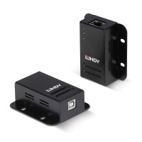Lindy 42680, Netzwerksender & -empfänger, 50 m, 480 Mbit/s, Cat5, Cat5e, Cat6, NS1021, Schwarz