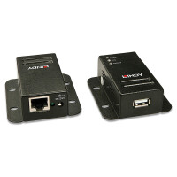 Lindy 42680, Netzwerksender & -empfänger, 50 m, 480 Mbit/s, Cat5, Cat5e, Cat6, NS1021, Schwarz