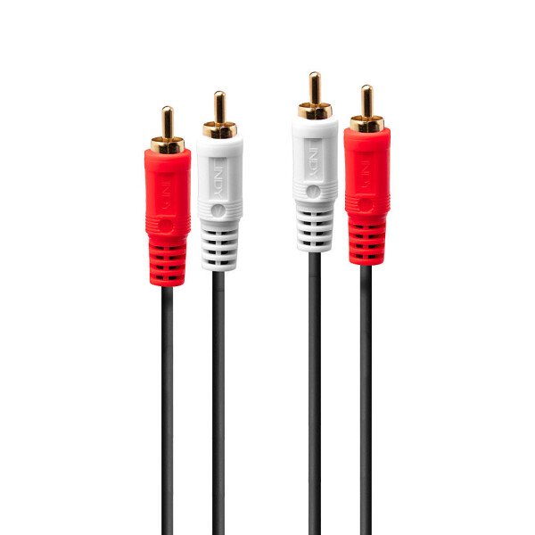 Lindy 35661, 2 x RCA, Männlich, 2 x RCA, Männlich, 2 m, Rot, Weiß