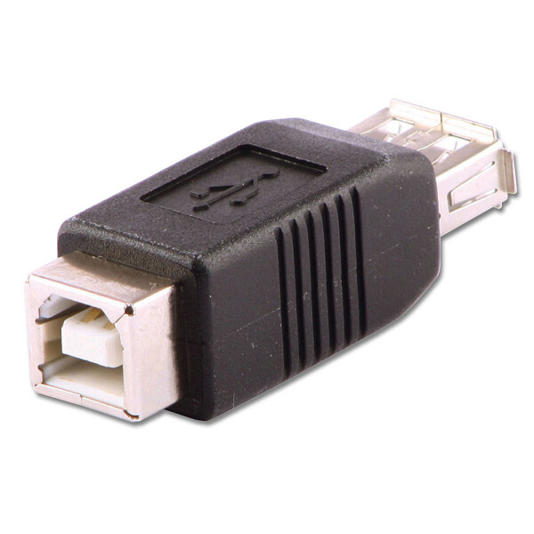 Lindy 71228, USB A, USB B, Schwarz