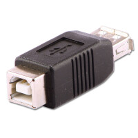 Lindy 71228, USB A, USB B, Schwarz