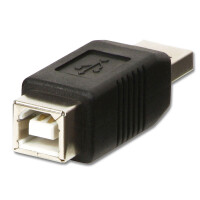 Lindy 71231, USB A, USB B, Schwarz