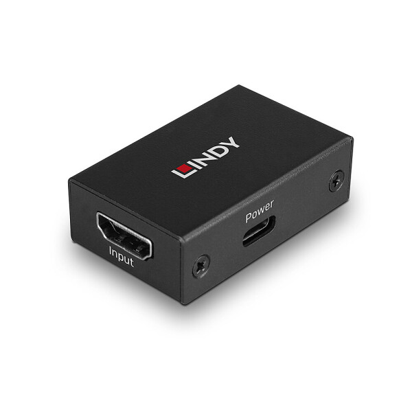 Lindy 38391, AV-Repeater, Kabelgebunden, Schwarz, HDCP