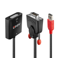 Lindy 38184, 0,2 m, DVI-D, VGA (D-Sub) + USB, Weiblich, Männlich, Nickel