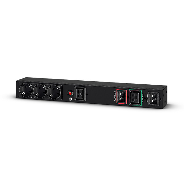 CyberPower Systems CyberPower MBP20HVIEC6A Maintenance Bypass PDU Rack 1U, Eingang 16A- (1) IEC C19 + (2) IEC C20, Ausgang 16A- (3) Schuko für OR + OL + OLSA Rackmount, Überbrückungsschalter, Rack-montierbar, Schwarz, Status, Metall, 1U