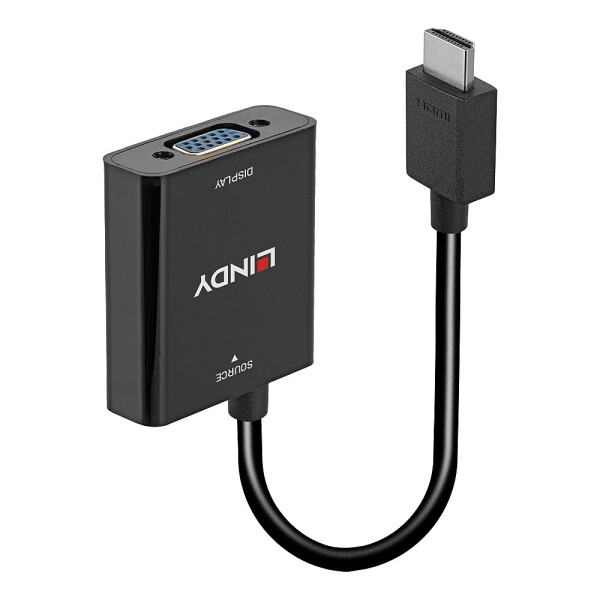 Lindy 38291, 0,1 m, HDMI Typ A (Standard), VGA (D-Sub), Männlich, Weiblich, Gerade