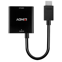 Lindy 38291, 0,1 m, HDMI Typ A (Standard), VGA (D-Sub), Männlich, Weiblich, Gerade