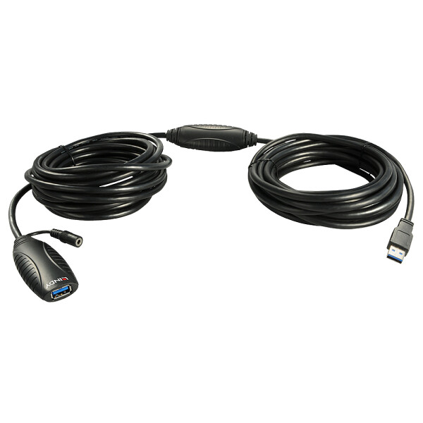 Lindy 43099, 15 m, USB A, USB A, USB 3.2 Gen 1 (3.1 Gen 1), 5 Gbit/s, Schwarz
