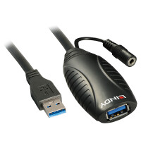 Lindy 43099, 15 m, USB A, USB A, USB 3.2 Gen 1 (3.1 Gen 1), 5 Gbit/s, Schwarz