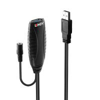 Lindy 43099, 15 m, USB A, USB A, USB 3.2 Gen 1 (3.1 Gen 1), 5 Gbit/s, Schwarz