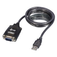 Lindy 42686, Schwarz, 1,1 m, USB Typ-A, DB-9, Männlich, Männlich