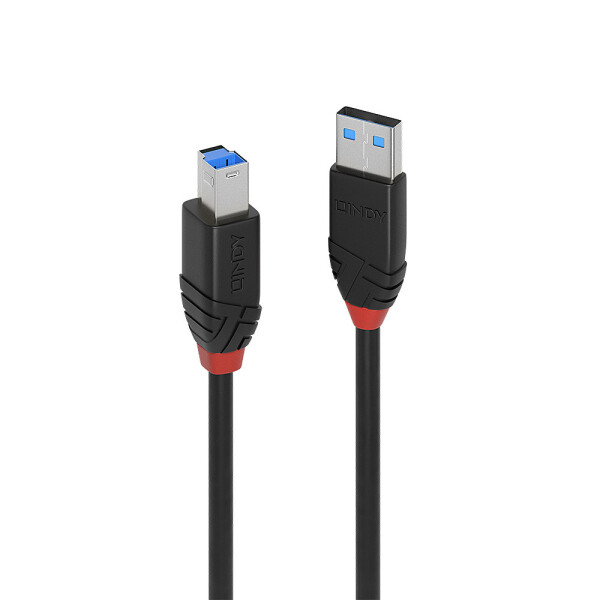 Lindy 43227, 10 m, USB A, USB B, USB 3.2 Gen 1 (3.1 Gen 1), 5 Gbit/s, Schwarz
