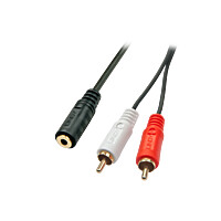 Lindy 35677, 2 x RCA, Männlich, 3.5mm, Weiblich, 0,25 m, Schwarz, Rot, Weiß