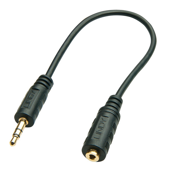 Lindy 35699, 3.5mm, Männlich, 2.5mm, Weiblich, 20 m, Schwarz