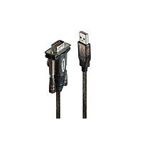 Lindy 42855, Grau, Transparent, 1,5 m, USB Typ-A, DB-9, Männlich, Männlich