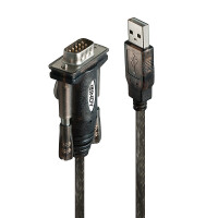 Lindy 42855, Grau, Transparent, 1,5 m, USB Typ-A, DB-9,...