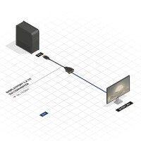 Lindy 41004, 0,15 m, DisplayPort, DVI-D, Männlich, Weiblich, Gold