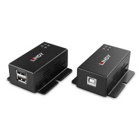 Lindy 43386, Netzwerksender & -empfänger, 50 m, 480 Mbit/s, Cat5e, Cat6, NS1021, Schwarz