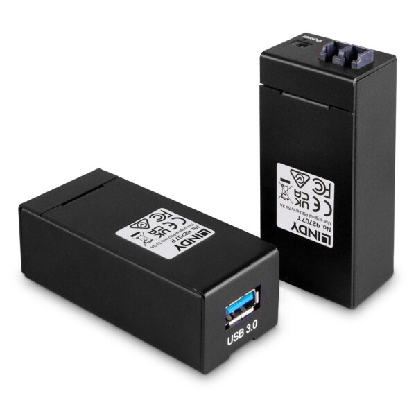 Lindy 42707, AV-Sender & -Empfänger, 200 m, Kabelgebunden, Schwarz