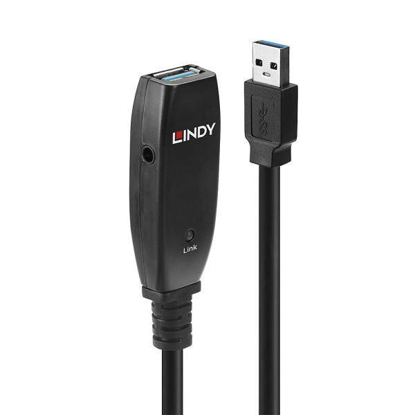 Lindy 43322, 15 m, USB A, USB A, USB 3.2 Gen 1 (3.1 Gen 1), 5 Gbit/s, Schwarz