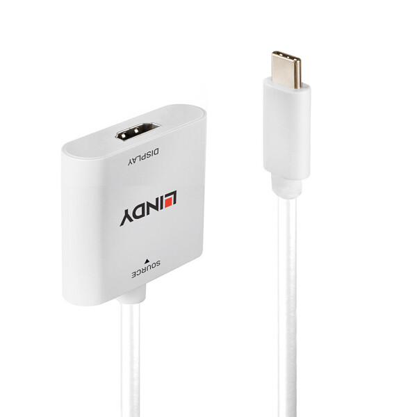 Lindy 43339, 0,1 m, USB Typ-C, HDMI, Männlich, Weiblich, Gerade