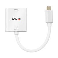 Lindy 43339, 0,1 m, USB Typ-C, HDMI, Männlich, Weiblich, Gerade