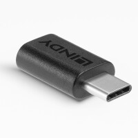 Lindy 41893, USB 3.2 Type C, USB 3.2 Type C, Schwarz