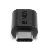 Lindy 41893, USB 3.2 Type C, USB 3.2 Type C, Schwarz