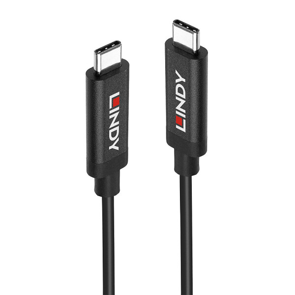Lindy 43308, 5 m, USB C, USB C, USB 3.2 Gen 2 (3.1 Gen 2), 10 Gbit/s, Schwarz