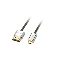 Lindy 41682, 2 m, HDMI Typ A (Standard), HDMI Typ D (Mikrofon), 3840 x 2160 Pixel, 3D, Schwarz