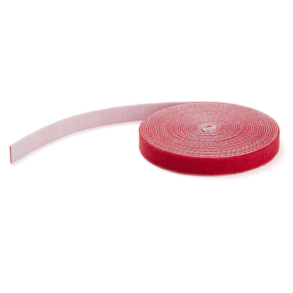 StarTech.com 30,5 m Klettbandrolle - Wiederverwendbare Zuschneidbare Klettkabelbinder - Industrielle Klettverschluss Rolle / Klettband Rolle - Klettbänder für Kabelmanagement - Rot, Kabelbinder mit Klettverschluss, Nylon, Rot, -10 - 80 °C, 30500 mm, 19 mm