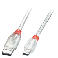Lindy 41782, 1 m, USB A, Mini-USB B, USB 2.0, 0,48...