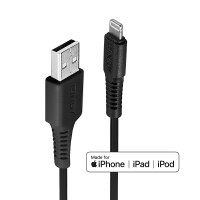 Lindy 31321, 2 m, Lightning, USB A, Schwarz, Gerade, Gerade