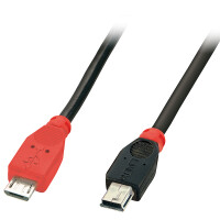 Lindy 31717, 0,5 m, Mini-USB B, Micro-USB B, USB 2.0,...