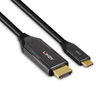 Lindy 1m USB Typ C an HDMI 8K60 Adapterkabel, 1 m, USB Typ-C, HDMI Typ A (Standard), Männlich, Männlich, Gerade