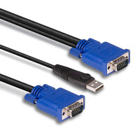 Lindy 32185, 1 m, VGA, Schwarz, USB, VGA, VGA