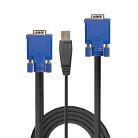 Lindy 32185, 1 m, VGA, Schwarz, USB, VGA, VGA