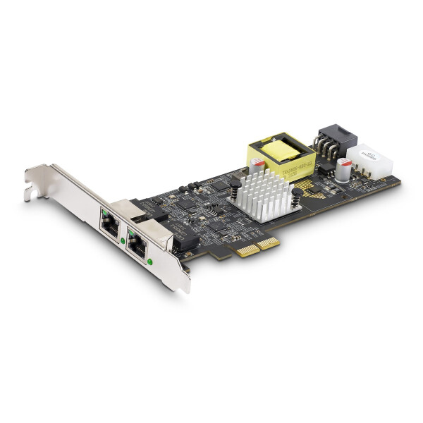 StarTech.com 2-Port 2.5Gbps NBASE-T PoE Netzwerkkarte, Dual Intel I225-V, 802.3af/at PoE+ Multi-Gigabit NIC, LP4/8-Pin PCIe Betrieben, PCI Express Server LAN Karte, Windows/Linux, Eingebaut, Kabelgebunden, PCI Express, 2500 Mbit/s