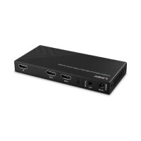 Lindy 38534, HDMI, 2x HDMI, 3,5 mm, 7680 x 4320 Pixel, Schwarz, Metall