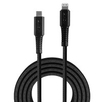 Lindy 31288, 3 m, Lightning, USB C, Männlich, Männlich, Schwarz
