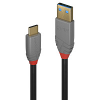 Lindy 36919, 3 m, USB C, USB A, 10 Gbit/s, Schwarz