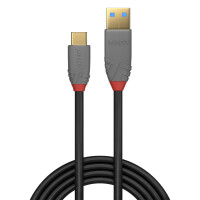 Lindy 36919, 3 m, USB C, USB A, 10 Gbit/s, Schwarz