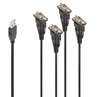 Lindy 42675, Schwarz, 0,94 m, USB Typ-A, DB-9,...