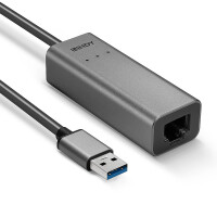 Lindy 43313, USB-A, RJ-45, 0,27 m, Silber