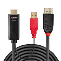Lindy 41428, 5 m, DisplayPort, HDMI + USB, Männlich, Männlich, Gold